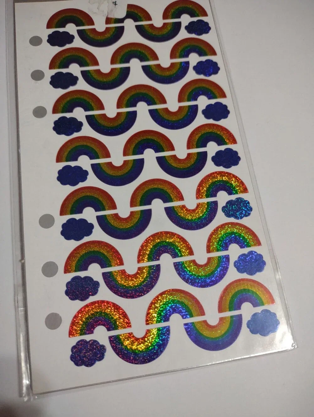 Vintage Rainbow Stickers Stickopotamus Holographic Stickers Rainbow & Clouds
